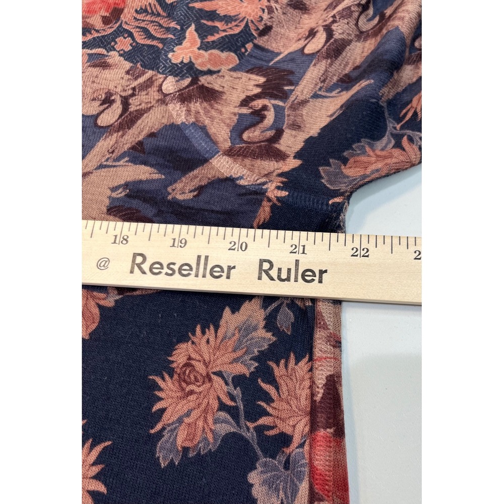 Soft Surroundings Womens Top XL Mixed Floral Long Sleeve Brown‎ Casual Stretch - Picture 5 of 7